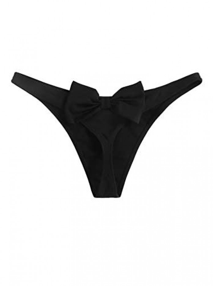 Women's Bow Knot Swimsuit Bikini Bottom Swimwear Beach Panty Thong 