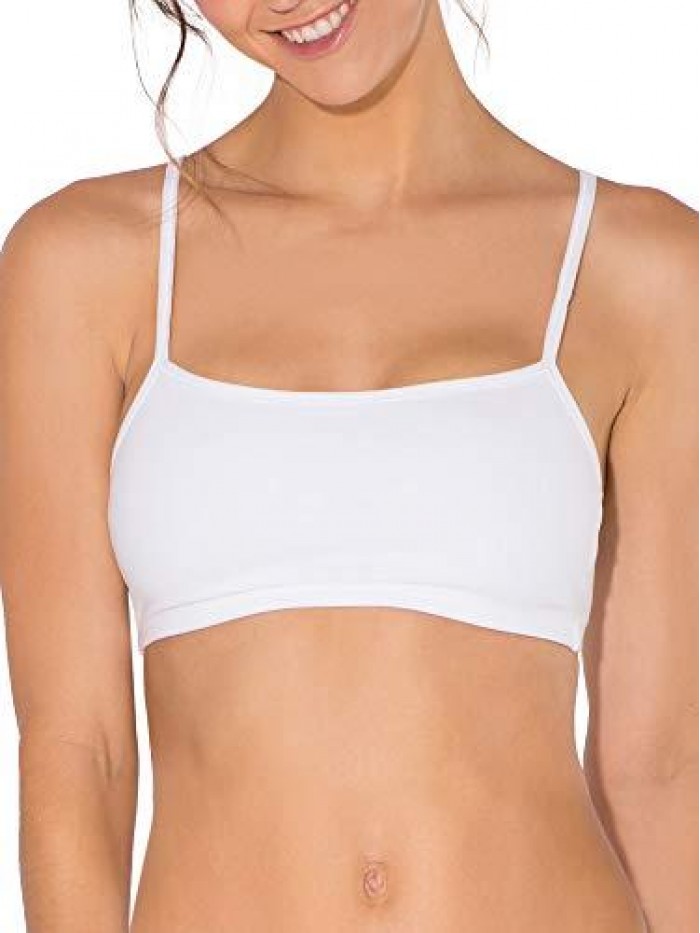 of the Loom Women's Spaghetti Strap Cotton Pullover Sports Bra 