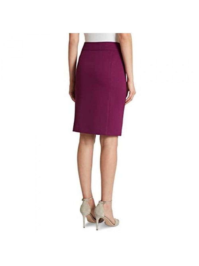 Women's Wide Waistband Double Back Vent Pencil Skirt  