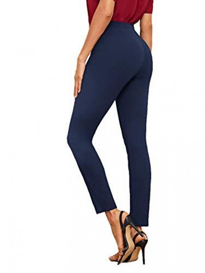 Women's Elegant Elastic Waist Skinny High Waist Pants 