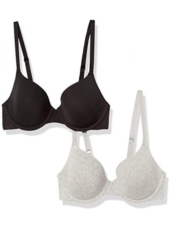 Women's Cotton Underwire T-Shirt Bra, Pack of 2  