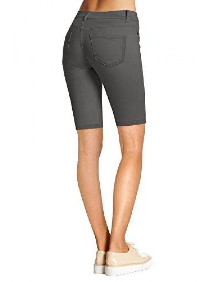 Womens Hyper Ultra Stretch Comfy Skinny Capri, Bermuda, Shorts 