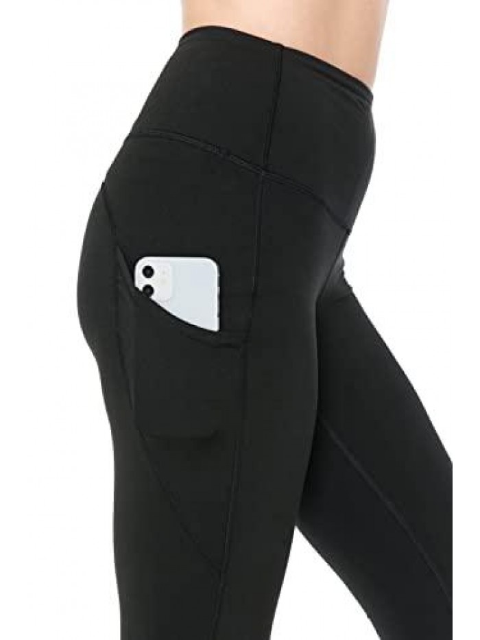 High Waisted Reflective Yoga Pants with Pockets: Full, Capri, 7/8 Length 