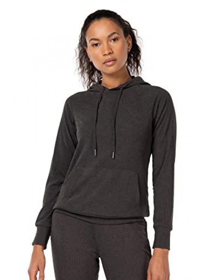 Womens Apres Ski Ribbed Fleece Hoodie 