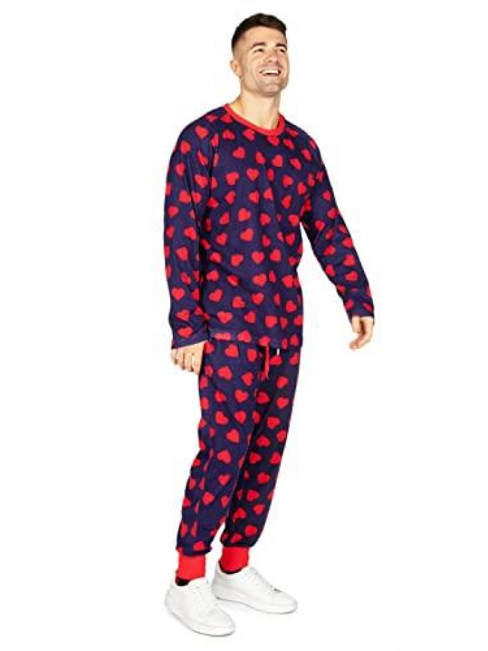 Elves Cozy Cotton Valentines Day Pajama Sets for Adults 