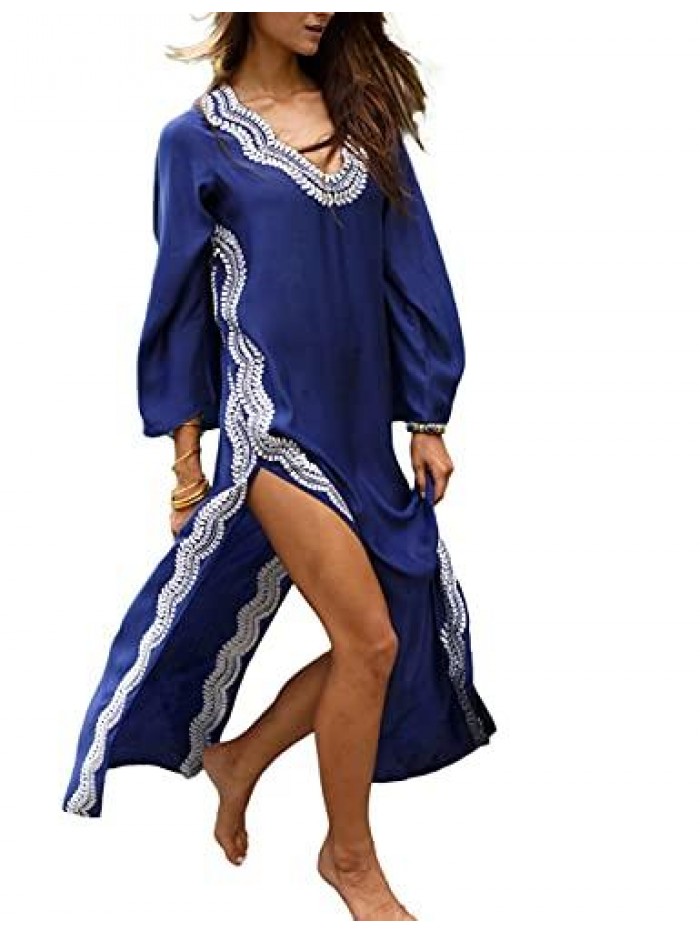 Women Beachwear Turkish Kaftans Long Swimsuit Cover up Caftan Beach Dress 