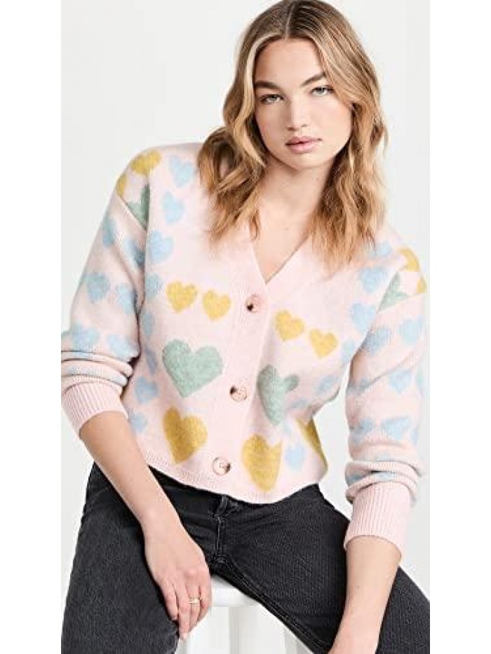 Factory Women's Pastel Heart Cardigan 