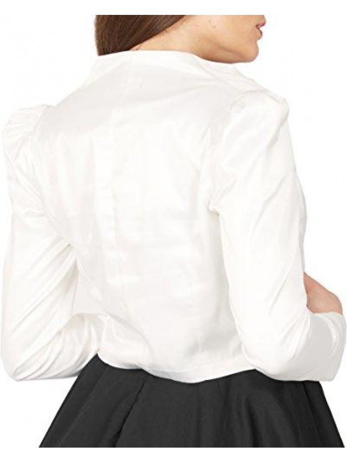 Formal Satin Long Sleeve Bolero Shrug 