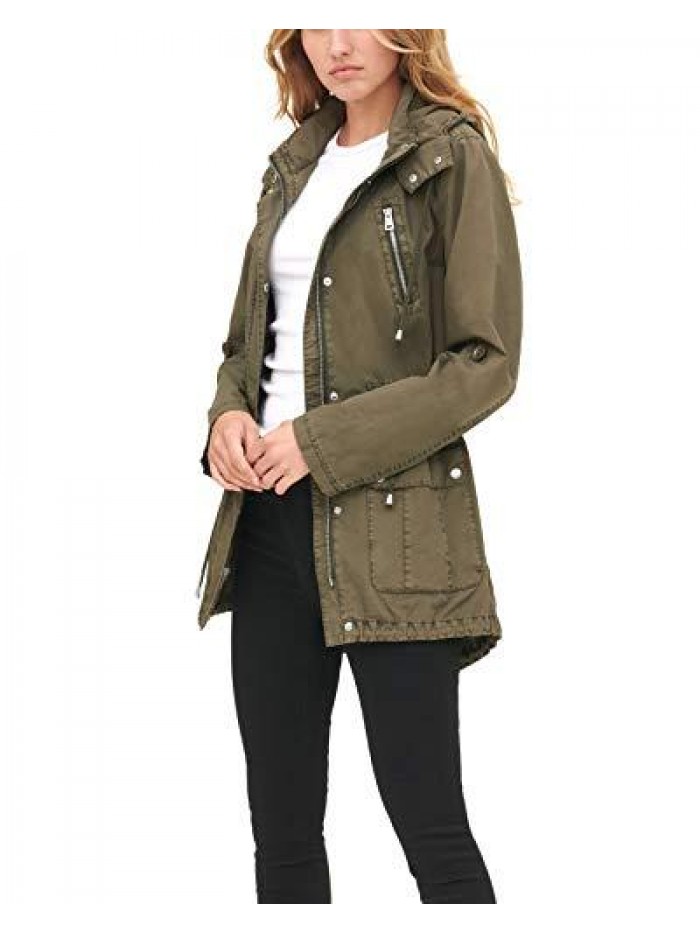 Women's Cotton Hooded Anorak Jacket (Standard & Plus Sizes) 