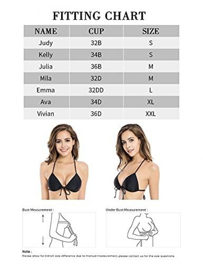 Women's Tie Front Triangle Bikini Top 