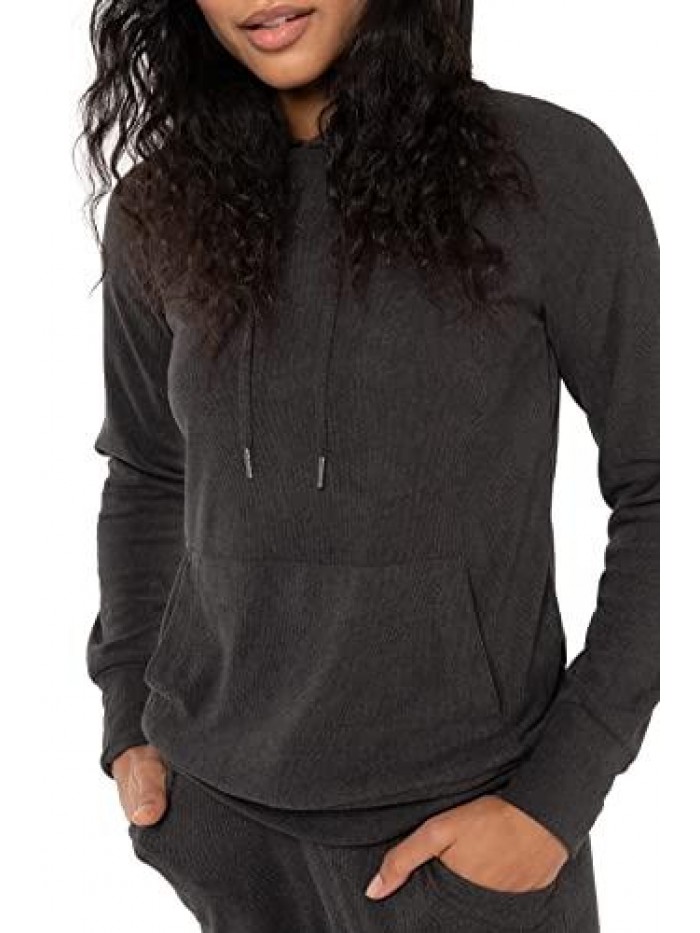 Womens Apres Ski Ribbed Fleece Hoodie 