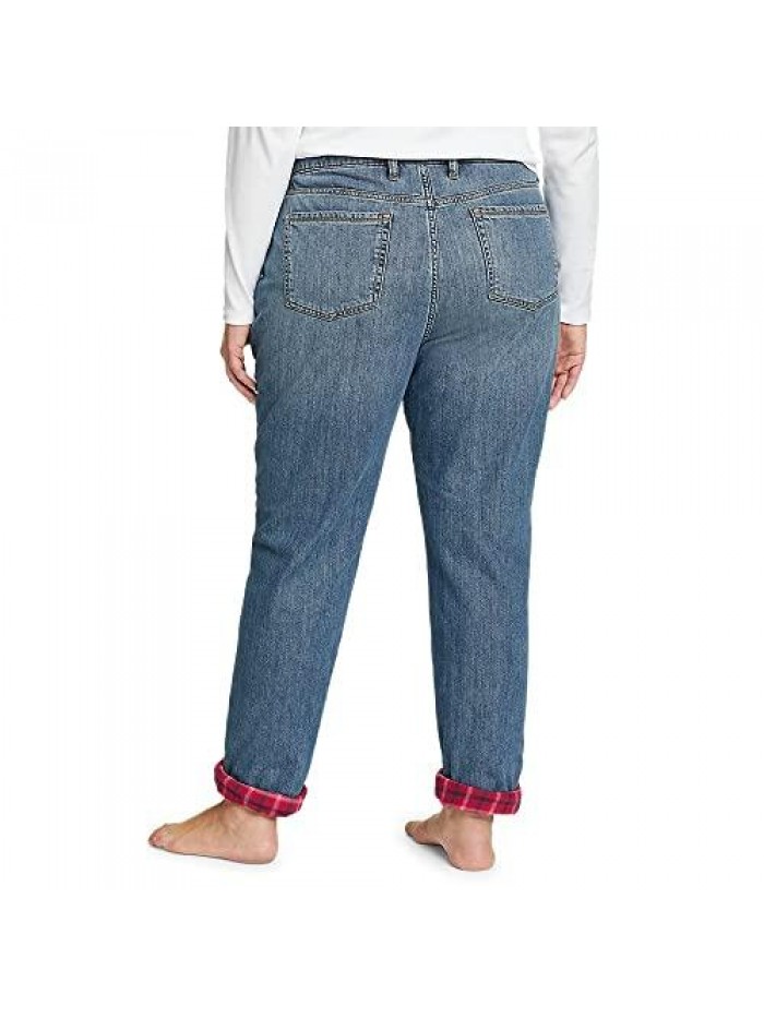 Bauer Women's Boyfriend Flannel-Lined Jeans 