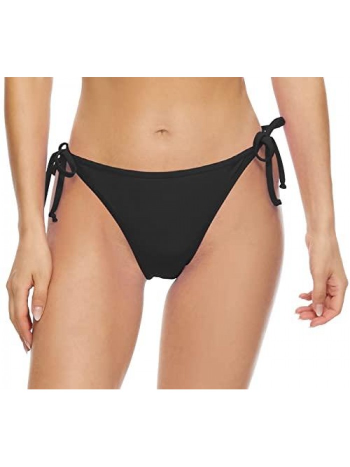 Women's Cheeky Brazilian Bikini Bottoms Tie Side Swim Bottom 