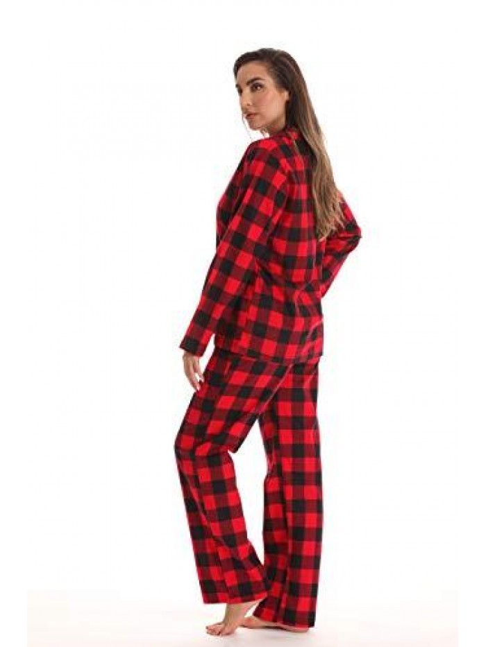 Love Long Sleeve Flannel Pajama Sets for Women 