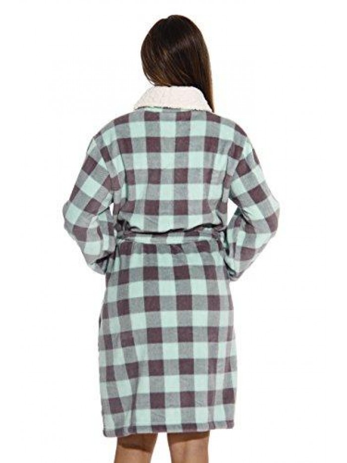 Love Sherpa Trim Plush Robe for Women 