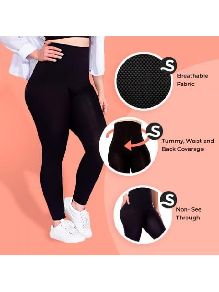 High Waisted Medium Compression Leggings - Shapewear for Women 