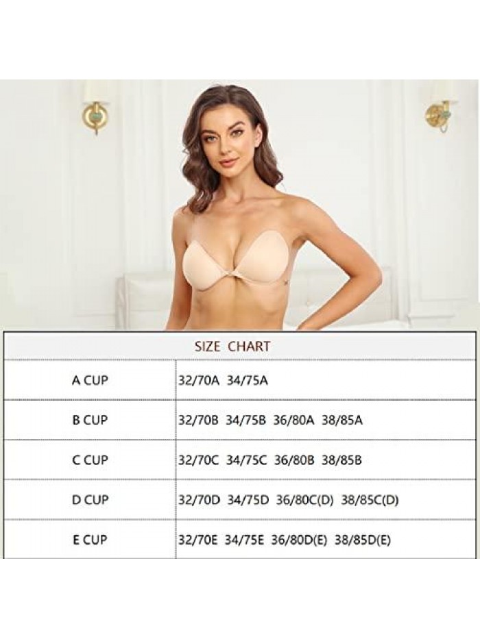 Push up Strapless Self Adhesive Plunge Bra Invisible Backless Sticky Bras 