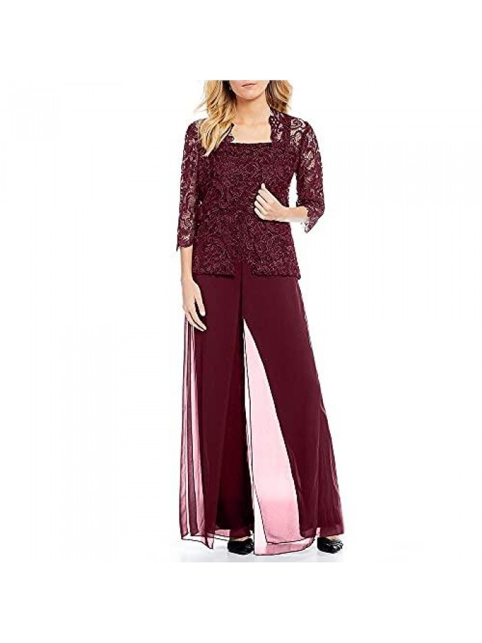 Wedding Guest Dressy Pant Suit Jumpsuit Shrugs 2 Pcs Suit 