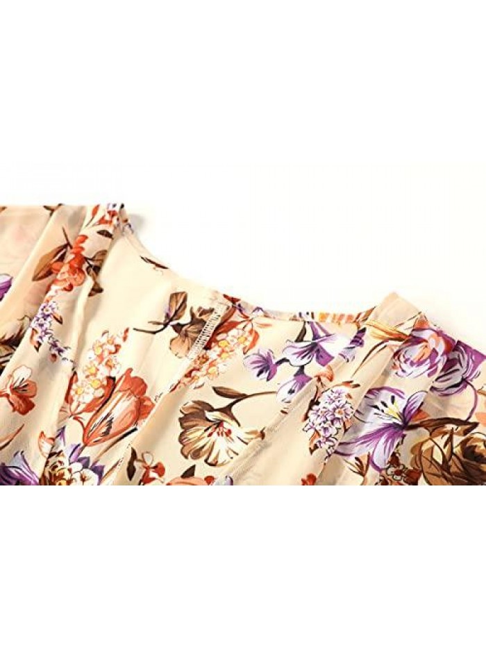 Women's Floral Print Sheer Chiffon Loose Kimono Cardigan Capes 