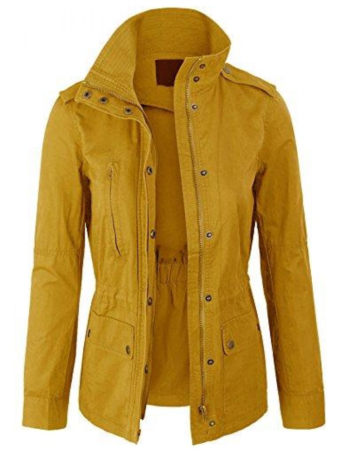 Womens Military Anorak Safari Jacket with Pockets 