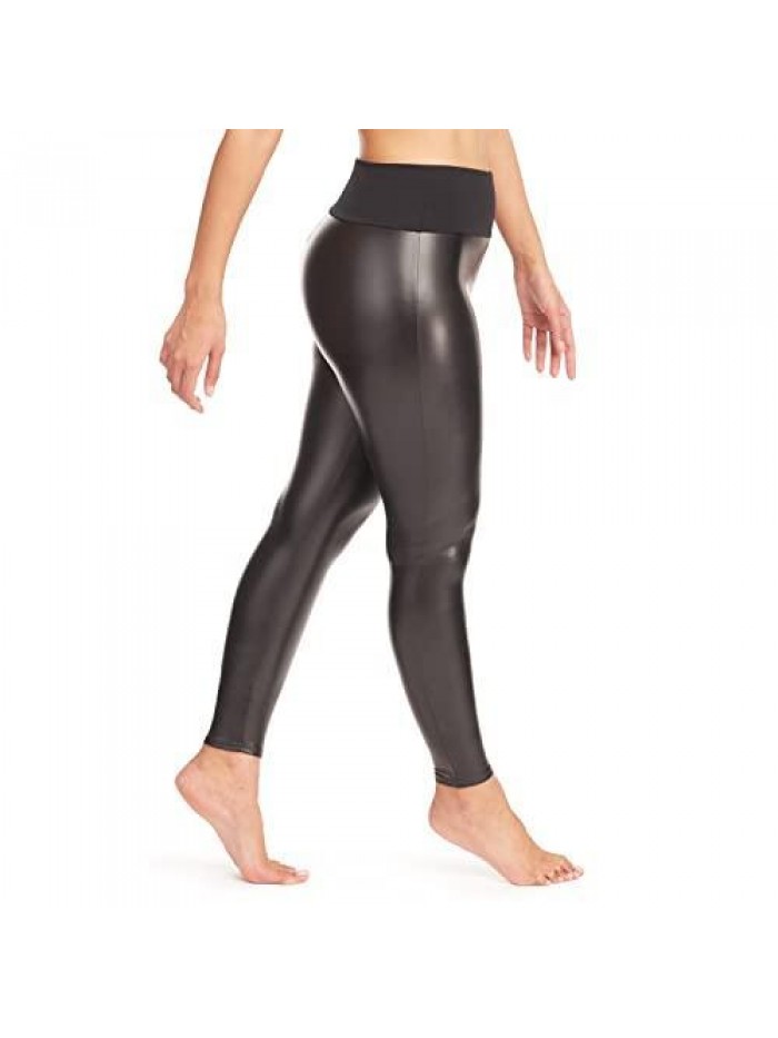 Hot by SPANX Women’s Leather Look Shaping Leggings 