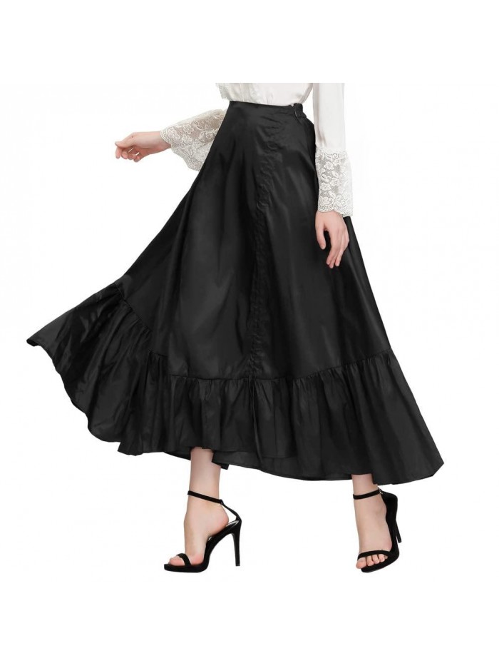 Darkness Women's Gothic Steampunk Skirt Victorian High-Low Bustle Skirt 