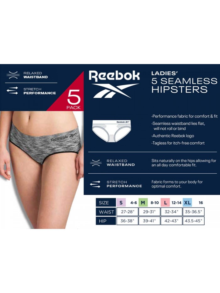 Women's Underwear - Seamless Hipster Briefs (5 Pack) 