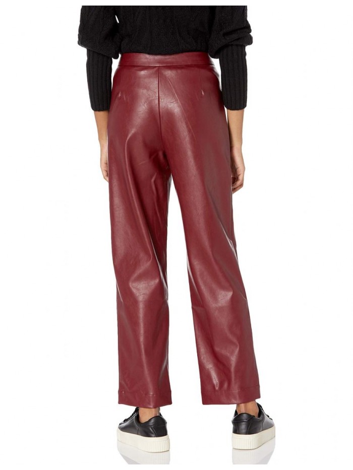 + KYLIE Women's Vegan Leather Cropped Pant 