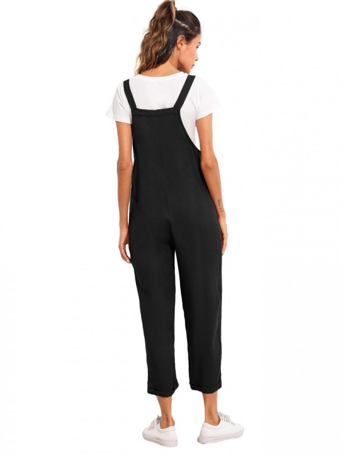 Women's Adjustable Straps Jumpsuit Overalls with Pockets 