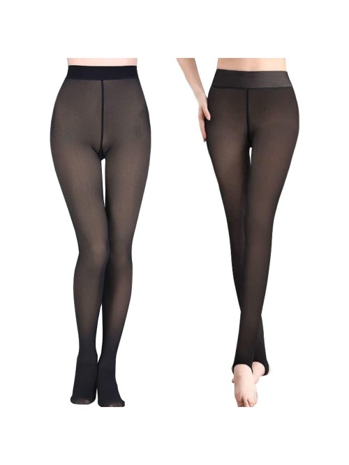 2Pcs Women Sheer Warm Pantyhose Fake Translucent F...