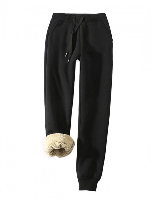 Women's Warm Sherpa Lined Athletic Sweatpants Jogg...