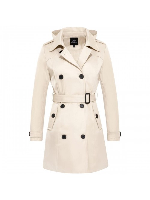 Women's Waterproof Trench Coat Double Breasted Win...