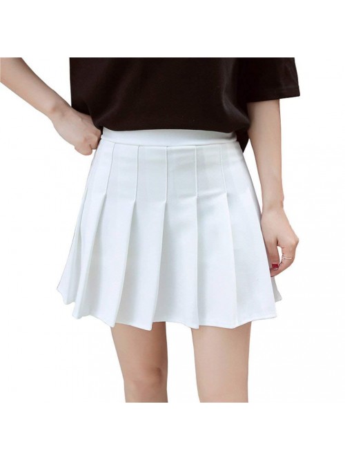 Women Girls Short High Waist Pleated Skater Tennis...