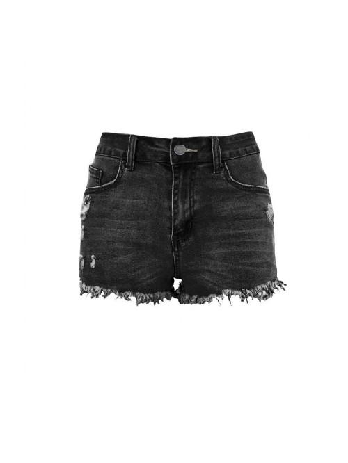 Loose Fit Shorts Mid Waist Raw Hem Shorts Frayed R...