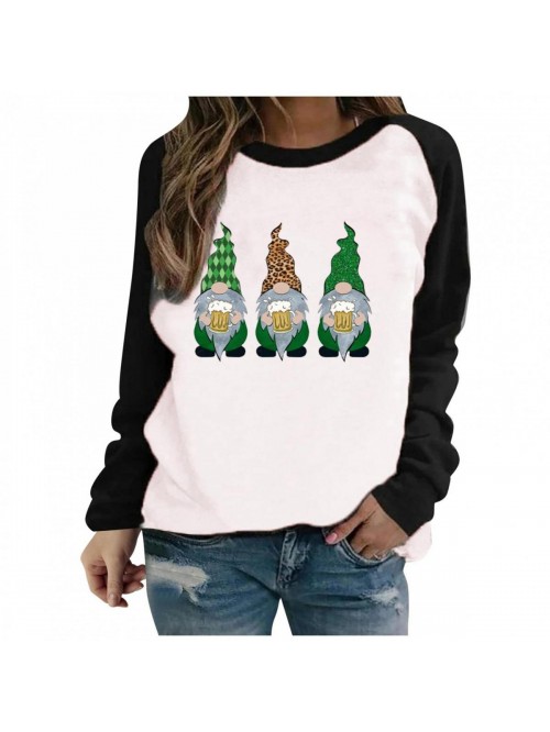 Patrick's Day Gnome Holding Shamrock Graphic Shirt...