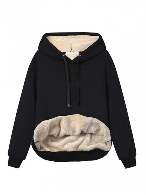 Womens Casual Winter Warm Fleece Sherpa Lined Pull...