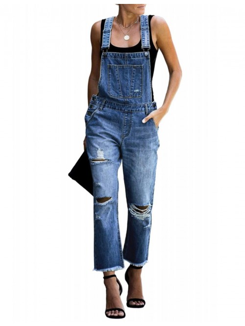 Women's Casual Stretch Adjustable Denim Bib Overal...