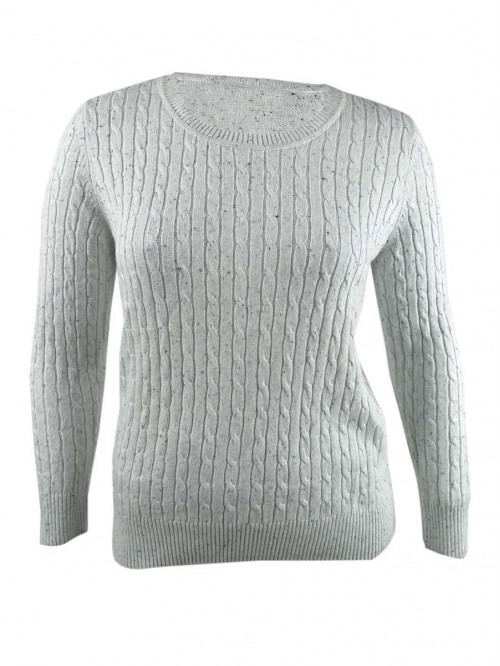 Scott Womens Cable Knit Heathered Pullover Top 