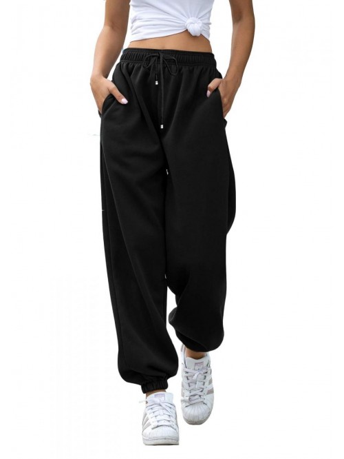 Cinch Bottom Sweatpants Pockets High Waist Sporty ...