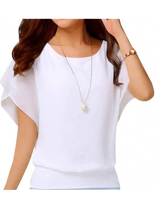 Women's Loose Casual Short Sleeve Chiffon Top T-Sh...