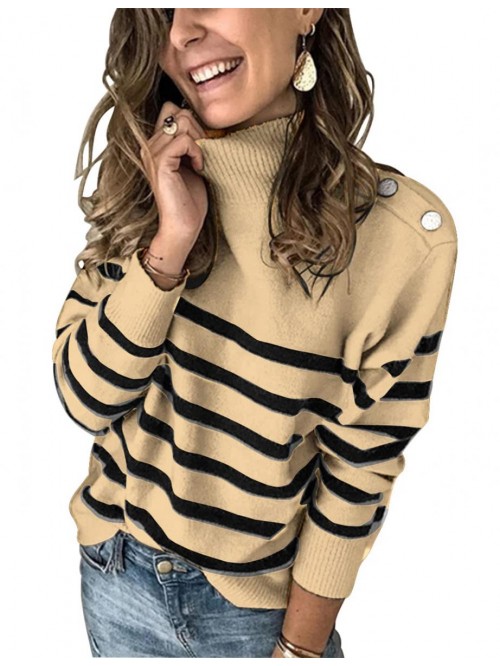 Winter Women’s Long Sleeves Knit Sweater Turtlen...