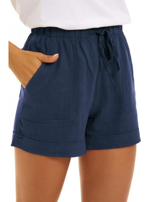 Comfy Drawstring Casual Elastic Waist Shorts for W...