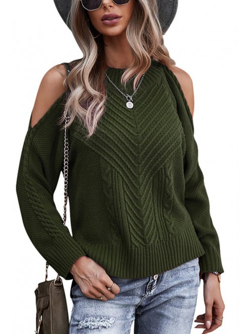 Women's Sweaters Casual Off Shoulder Tops Crossed ...