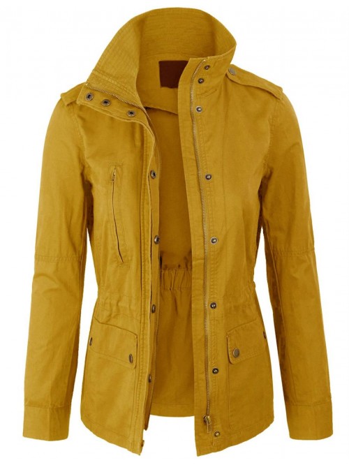 Womens Military Anorak Safari Jacket with Pockets 