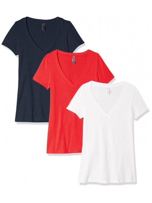 Apparel Women's Petite Plus Deep V Neck Tee (Pack ...