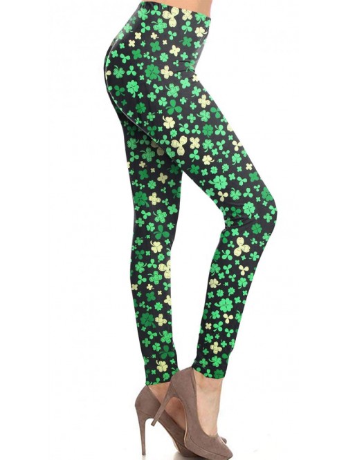 Fish Women's St. Patrick's Day Green Printed Leggi...