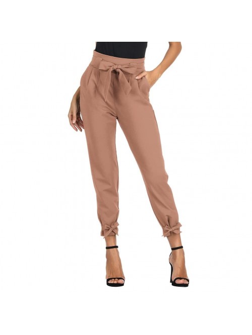 KARIN Women's Casual Pants Solid High Waist Self T...