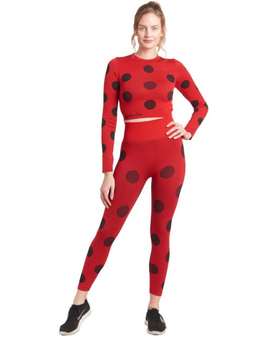 Ladybug Womens Seamless Long Sleeve Crop Top & Leg...