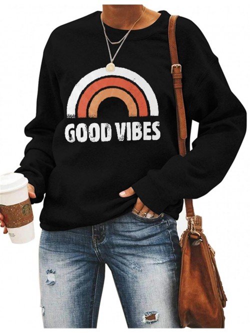 Women Rainbow Graphic Shirt Crewneck Pullover Long...