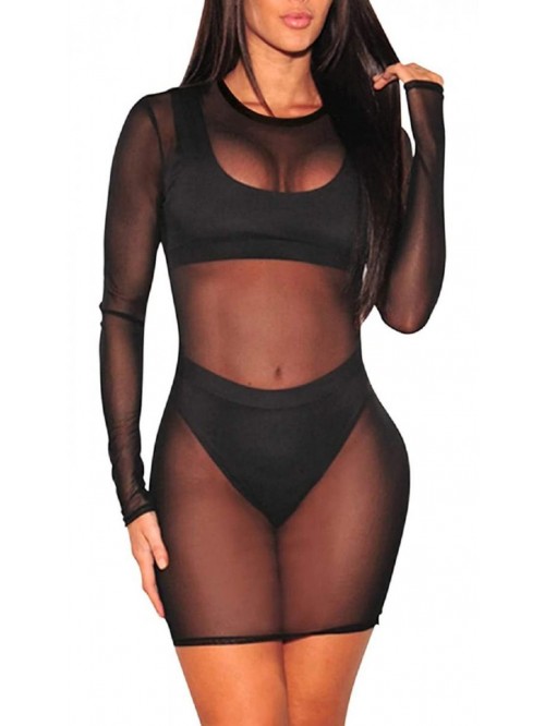 Women Cover Ups Bodycon See Through Sheer Dress fo...